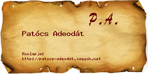 Patócs Adeodát névjegykártya